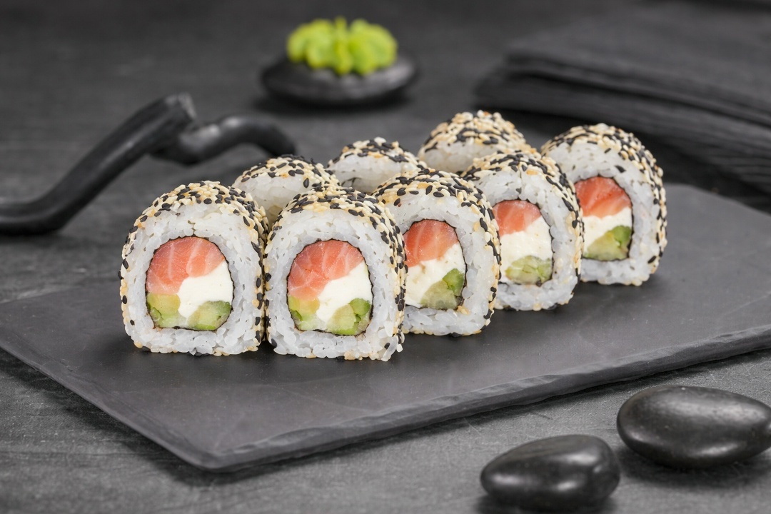 Калифорния Лосось в кунжуте